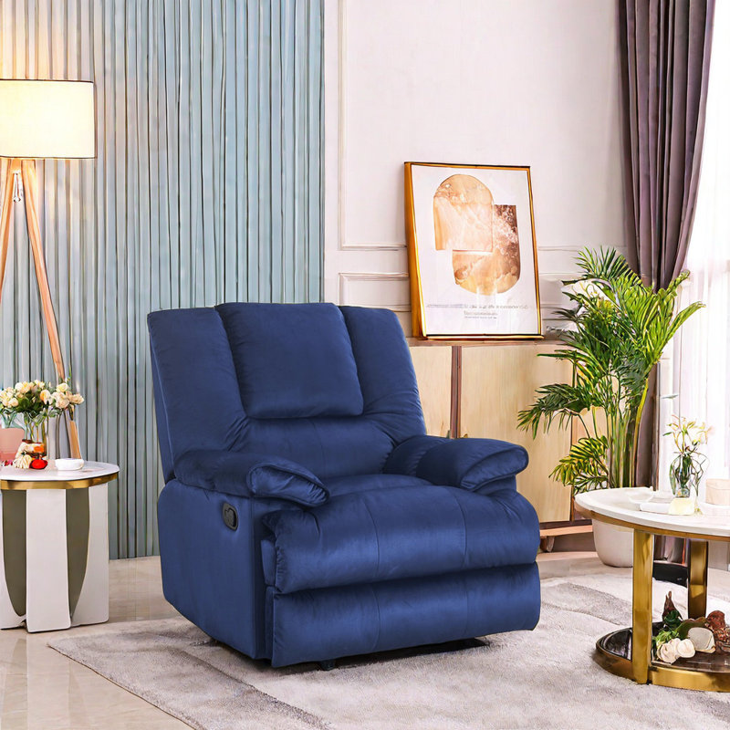 Fauteuil inclinable pivotant rembourré Noletta, Bleu