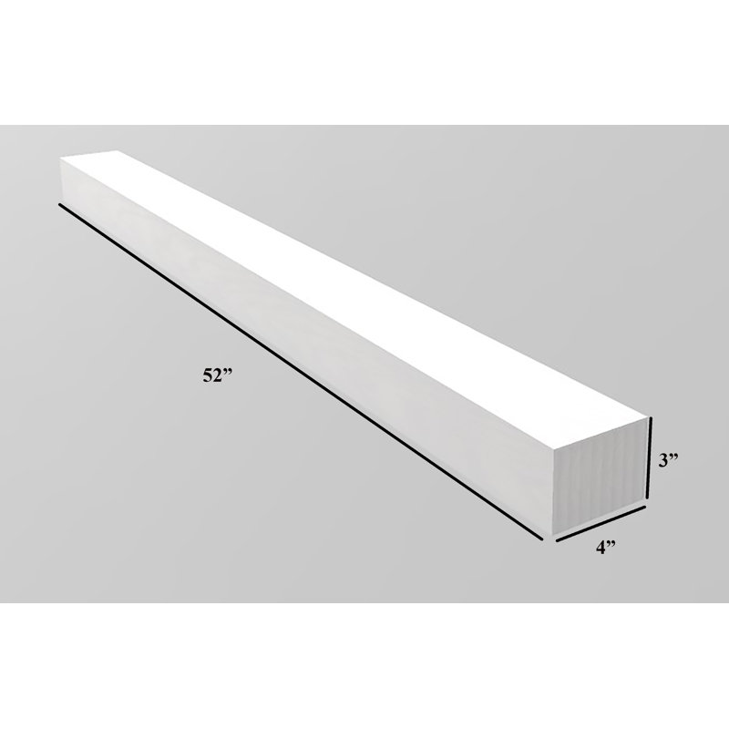 Emerald Lee Oak Solid Wood Floating Shelf, White, 3" H x 61" W x 4" D