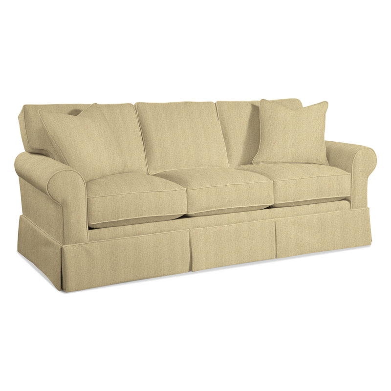 Benton Upholstered 86'' Sofa, Beige Sugar Performance; 0863-93, Gel Memory Foam Mattress