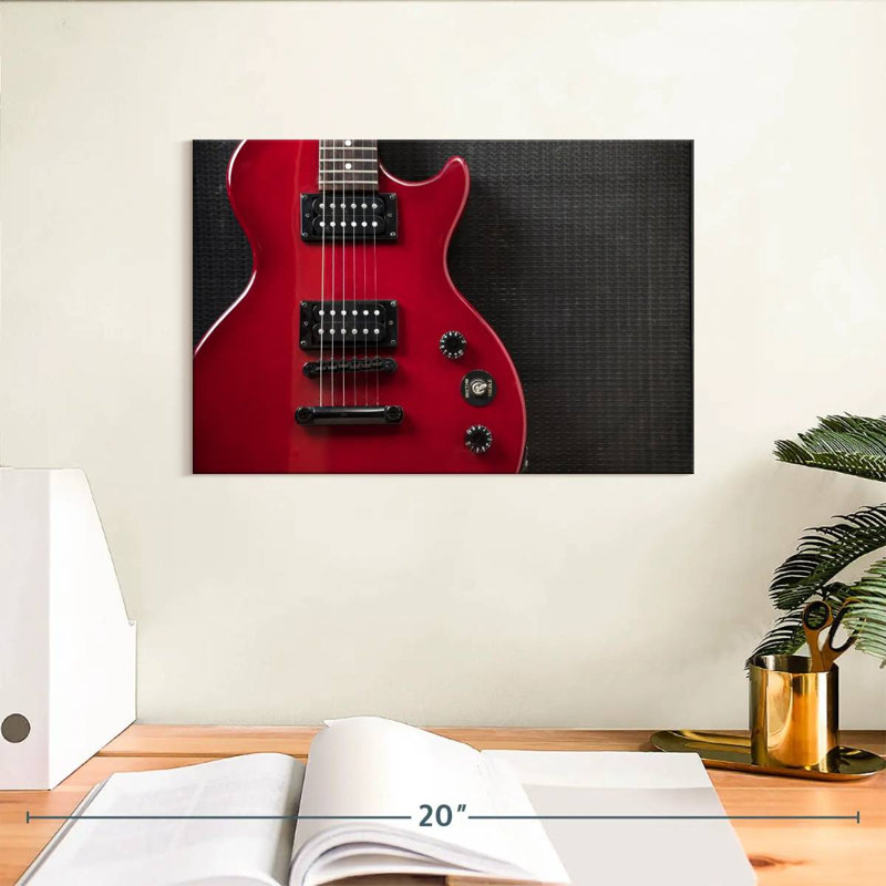Guitare électrique Abarca Shiny Red, H 8 po x l 12 po
