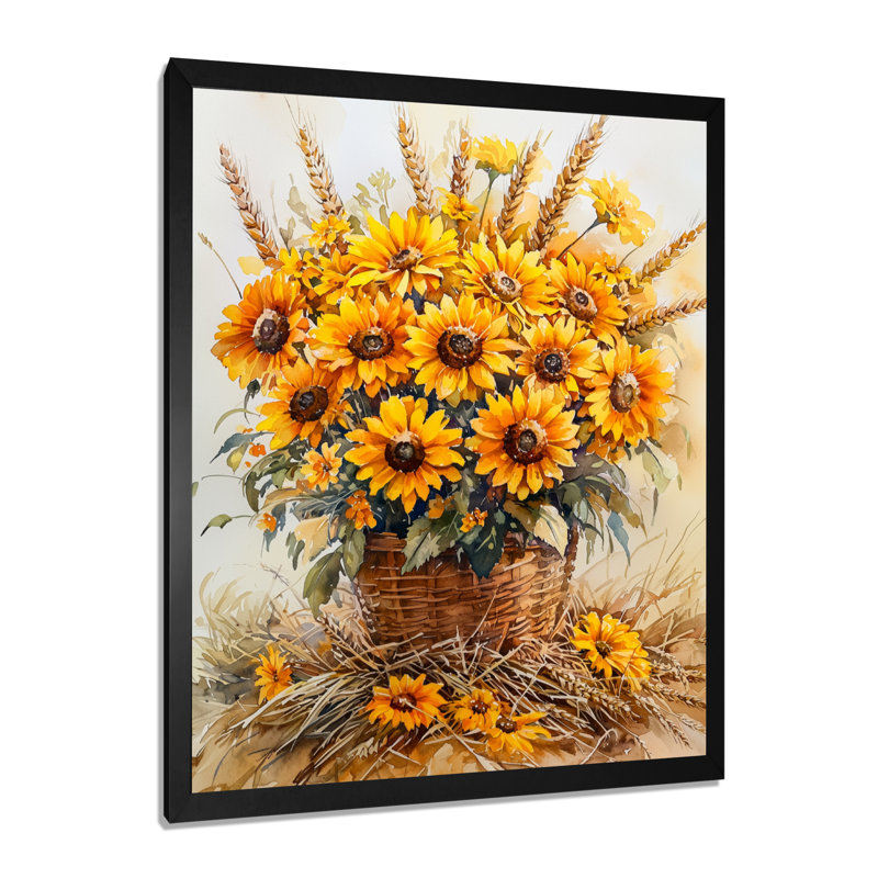 Thompson - art mural floral, Black, 20" H x 12" W, Reproduction encadrée d'une seule photo
