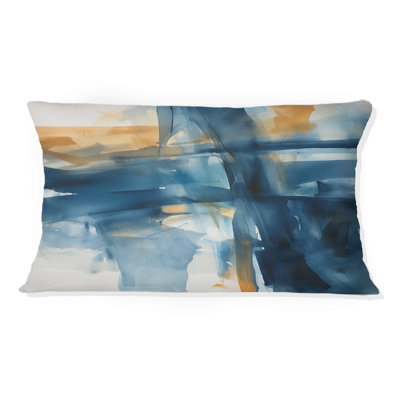 Coussin bleu et doré Fusion VIII - Fractals