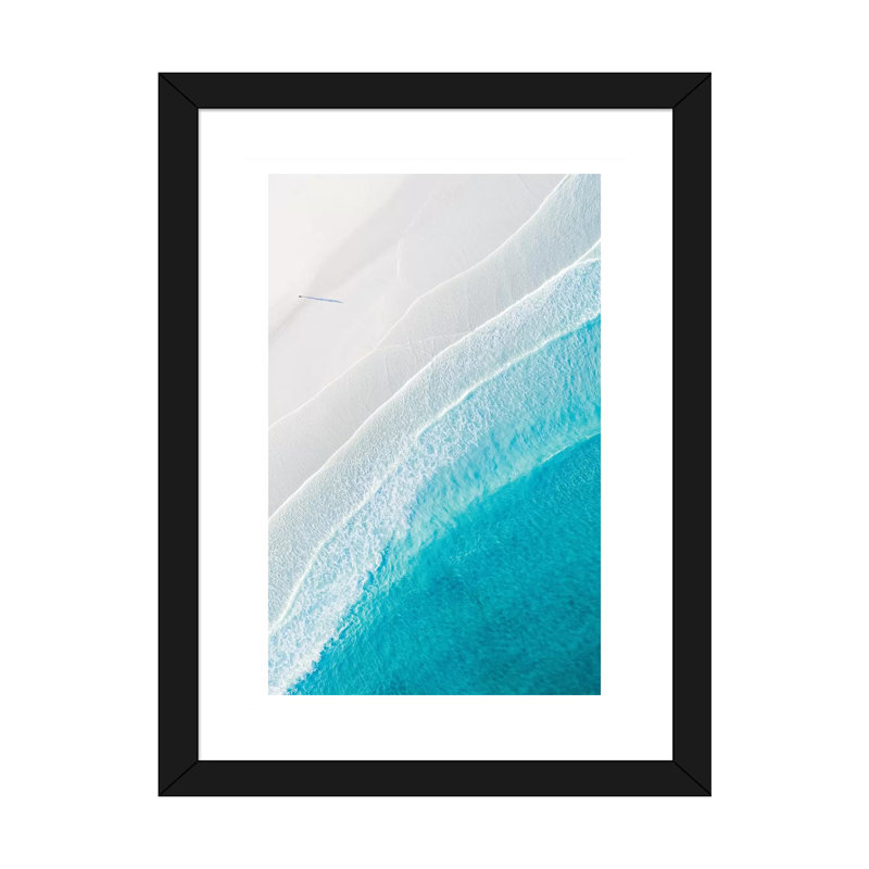 "Océan divisé I" par Jaxon Roberts-reproduction de photo, Blanc, H 24 po x l 16 po x P 1 po, Papier encadré noir