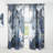 Blue Liquid Art Waves On White And Black - Modern Curtain - Velvet Room darkening - 1 panel-70405168