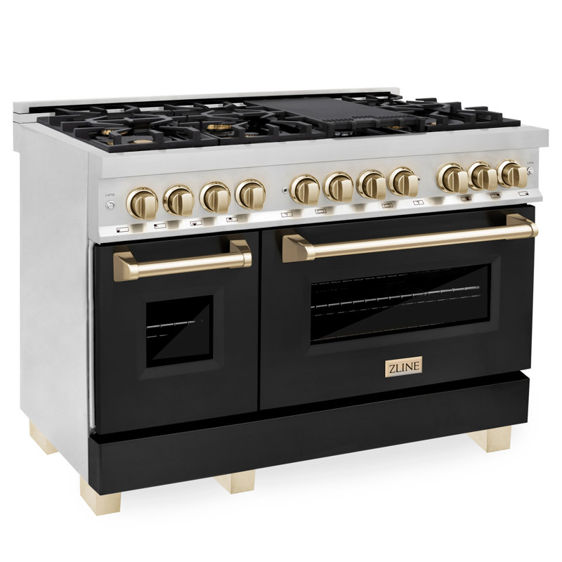 ZLINE Autograph 48" Legacy Dual Fuel Range w/ 7 Burners, Polished Gold
