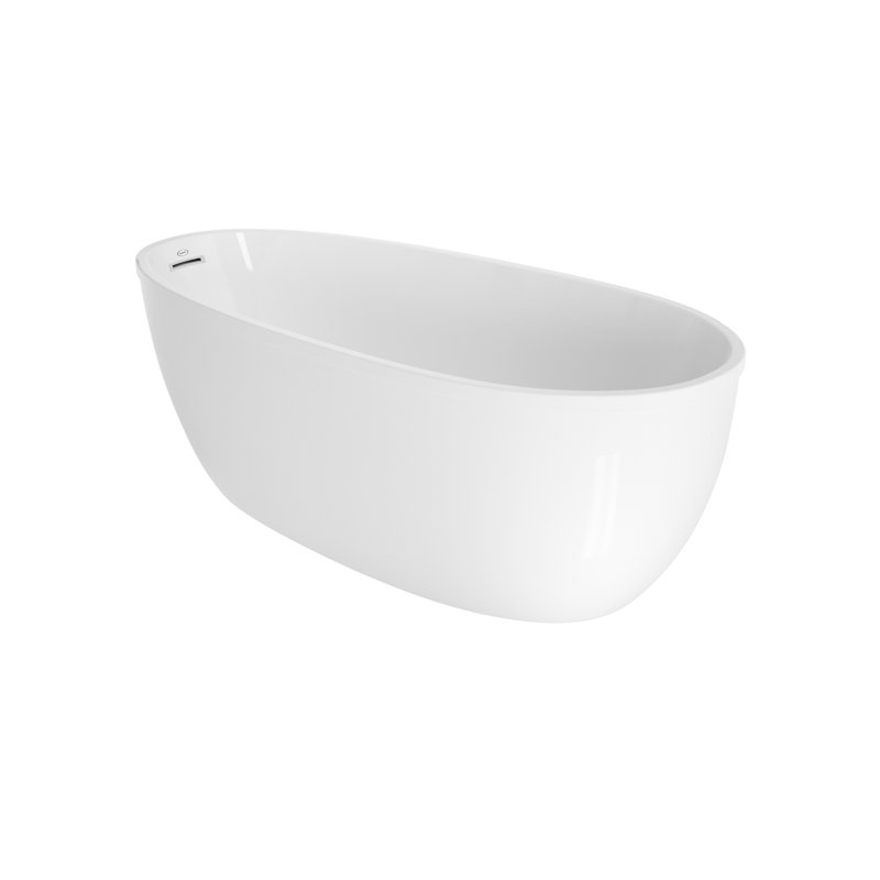 67" White Acrylic Freestanding Oval Soaking Tub