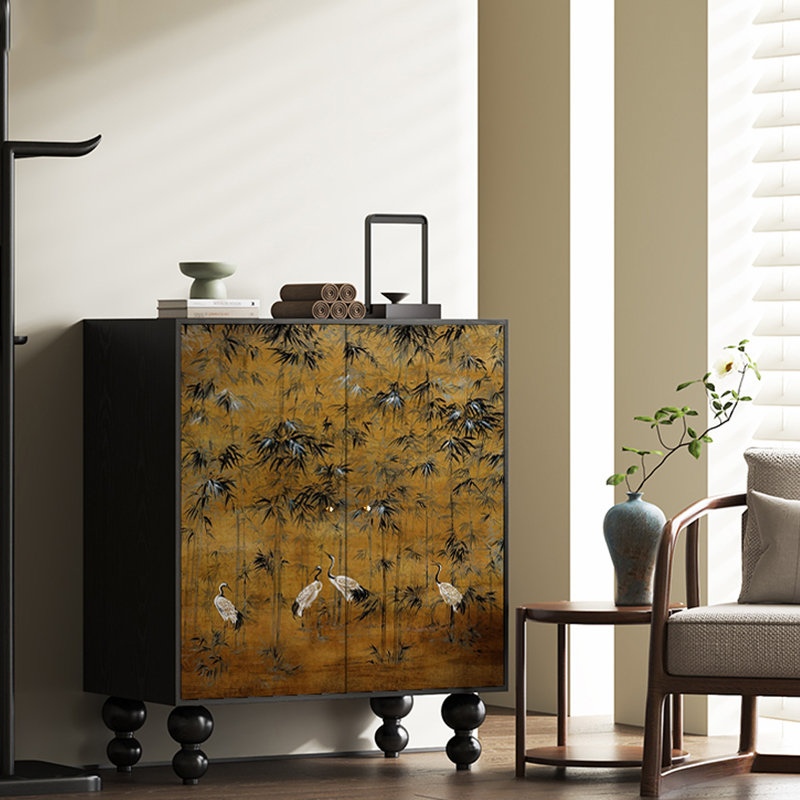 Chinese Style Retro Shoe Cabinet 17 Pair Shoe Storage Cabinet