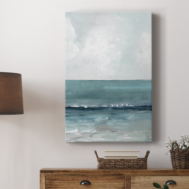 Teal Seas II - galerie Cavas sur mesure, H 18 po x l 12 po