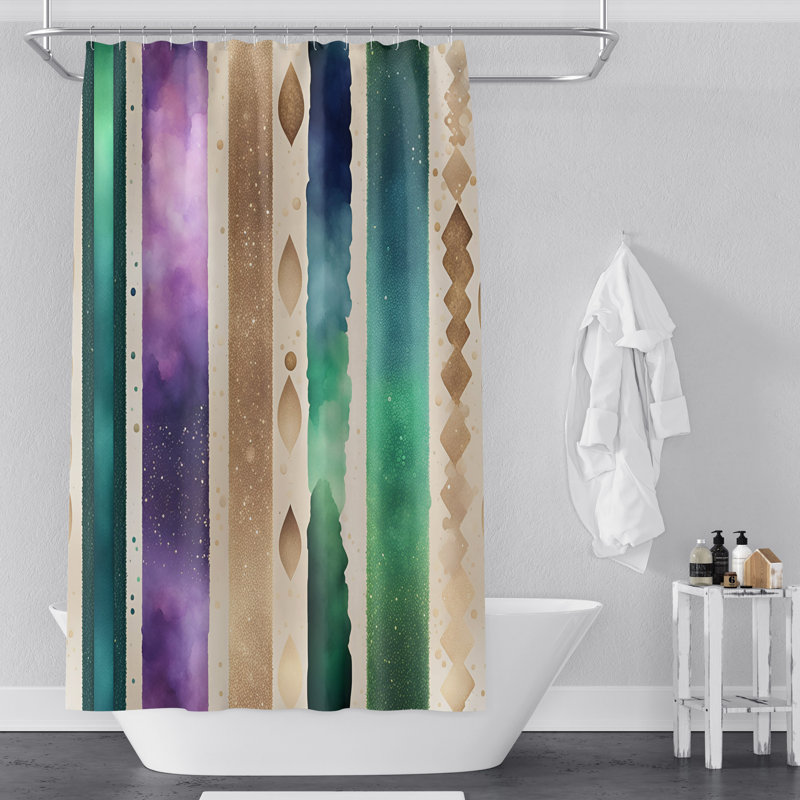 Rideau de douche abstrait Saphra, H 83 po x l 70 po