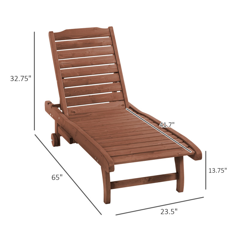 Méridienne en bois pour l'extérieur, Brun