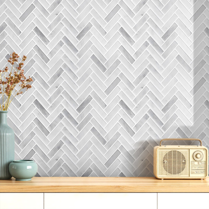 30.5 x 30.5 cm PET/PU Tile , Grey/White