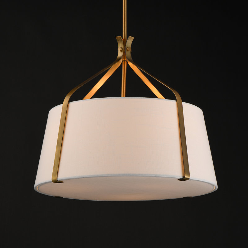Bandera-Multi-Light Pendant, Natural Aged Brass, 24.75" H x 20.75" W x 20.75" D, 3 Lights