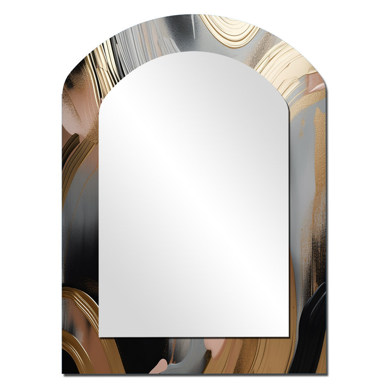 Miroir mural doré et rose, 34 po x 25 po
