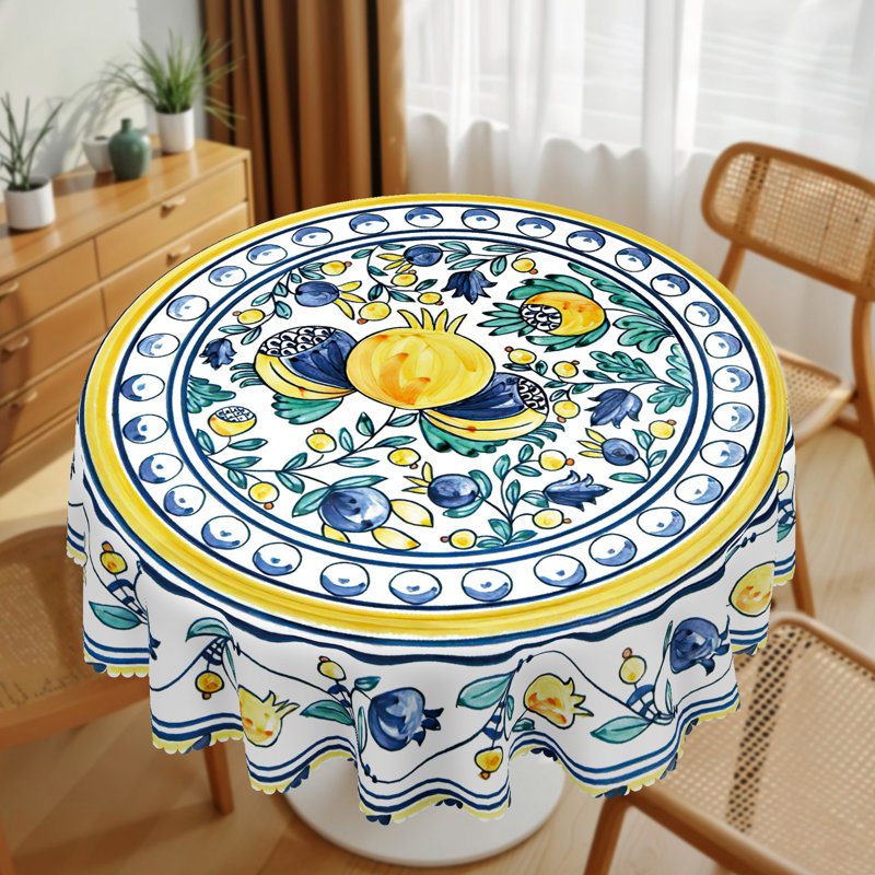 Housse de table à fleurs printanière printemps et été 180cm Ellis, 70 po rond