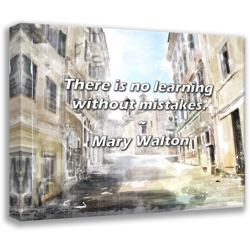 Mary Walton Quote: There is no learning without mistakes., 20" H x 24" W