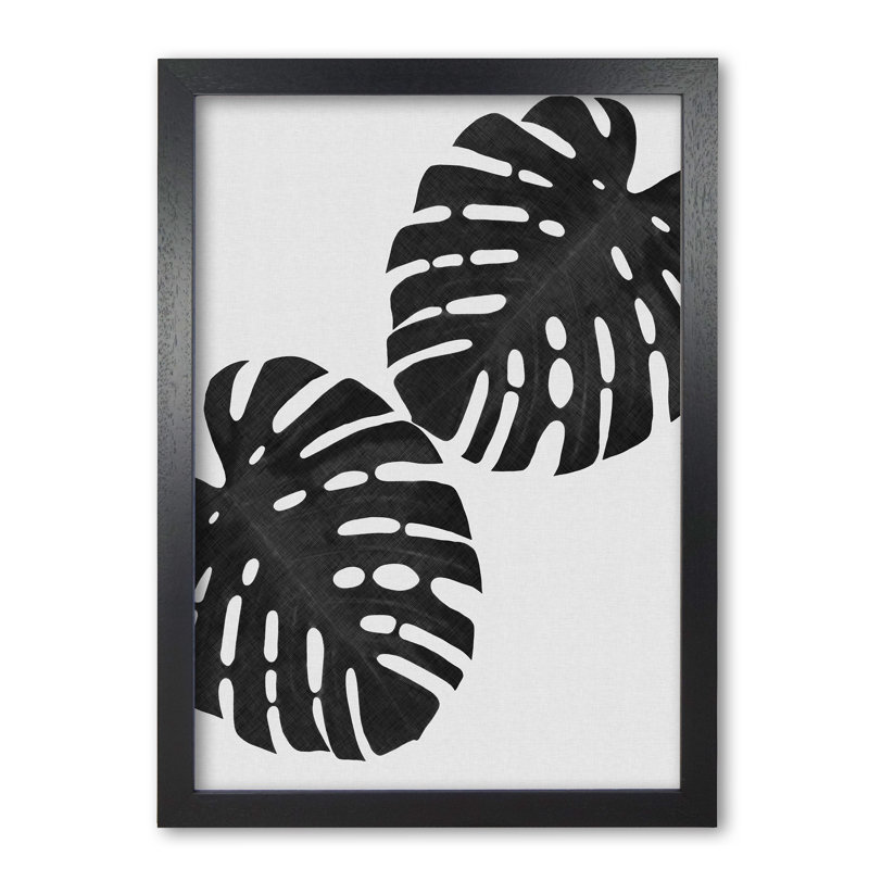 Monstera II - Print, Black Grain Frame, 42 cm H x 30 cm W x 5 cm D