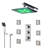 Milan Stainless Steel Jetted Body Massage LED Shower Set with Handheld