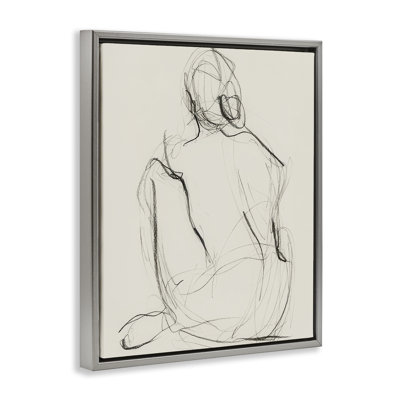 "Nude figure", art mural encadré sur toile flottante par Victoria Barnes