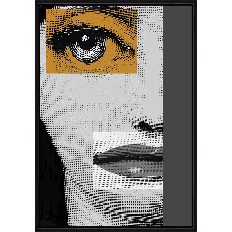 «Profile 3» par Jeffrey Goodman - Peinture sur toile à cadre flottant, H 45,75 po x l 31,75 po, Verre