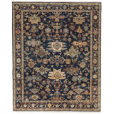 Classic Heriz I Wool Geometric Area Rug in Navy Blue/Brown