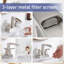 Robinet de salle de bain en nickel brossé - Robinet à cascade central de 4 pouces avec 2 poignées, bec pivotant à 360 degrés, lavabo à 3 trous, bonde escamotable-126707524