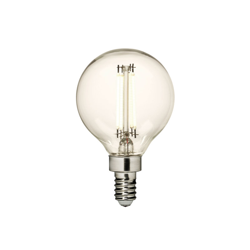 Visual Comfort & Co. LED G16-1/2 shape 4W 2700K Soft White E12 Candelabra base Clear Edison Style light bulb, 2700 Kelvins