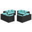 Ensemble modulaire de patio de 27,6 po de largeur avec coussins-36637364-36637602-242255372
