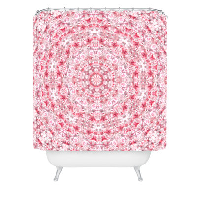 Rideau de douche simple kaleido argyropoulos boho rosé lisa