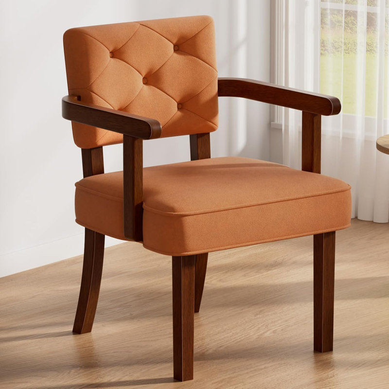 19" High Plush Upholstered Solid Wood Lounge Chair for Living Room, Bedroom and Study - Comfortable Contemporary Style Furniture