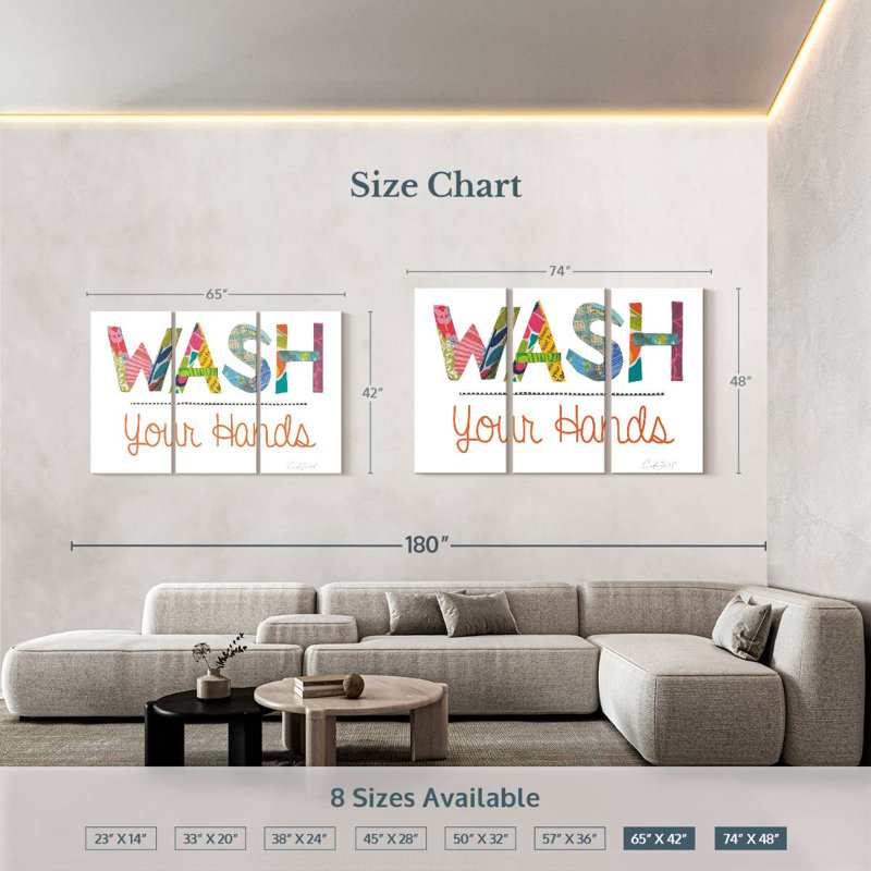 Règle Tergel Wash Your Hands, H 42 po x l 65 po