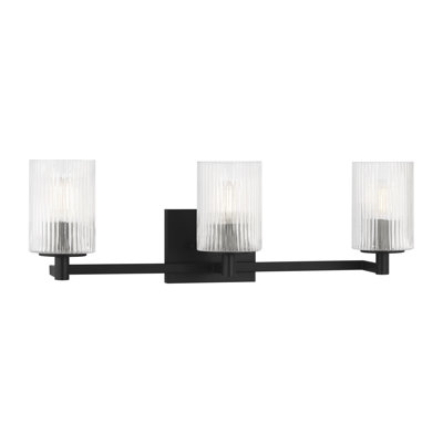 Luisa bath vanity wall sconce with clear fluted glass shades