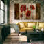 Matin coquelicot, ensemble de 3 impressions d’art graphique sur toile-1628388608