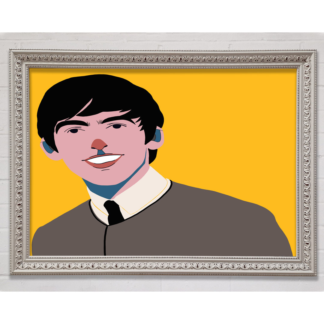 The Beatles On Yellow - Einzelne Bilderrahmen Kunstdrucke