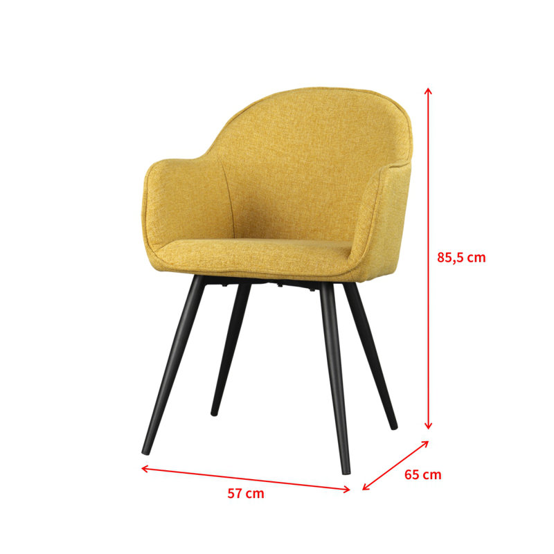 Veston 48cm H Polyester Blend Upholstered Armchair, Yellow