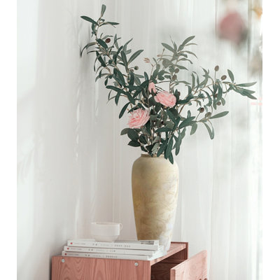 Vase de ferme rustique en céramique, vase fait à la main pour décoration intérieure