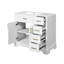 Meuble-lavabo de luxe 36 po avec lavabo en céramique, portes à fermeture douce, 4 tiroirs à fermeture douce et durable, 1 tablette réglable, structure moderne en bois massif
