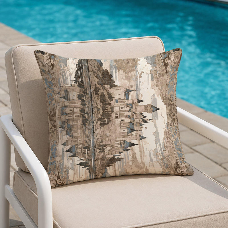 Arched Horizon Indoor And Outdoor Throw Pillow, Square 20"