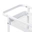 Chariot d'artisanat à 3 niveaux avec rangement latéral, blanc