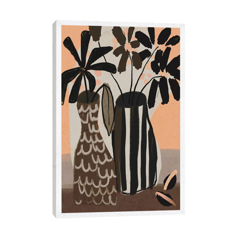 Still Life With Vases by Treechild - Floater Frame Gallery-Wrapped Canvas Giclée on Canvas, White, 66.04 cm H x 45.72 cm W