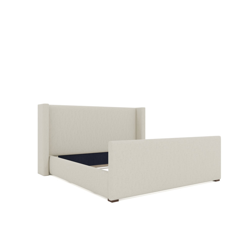 Lit bas Aylet Luxe, Blanc cassé, Grand