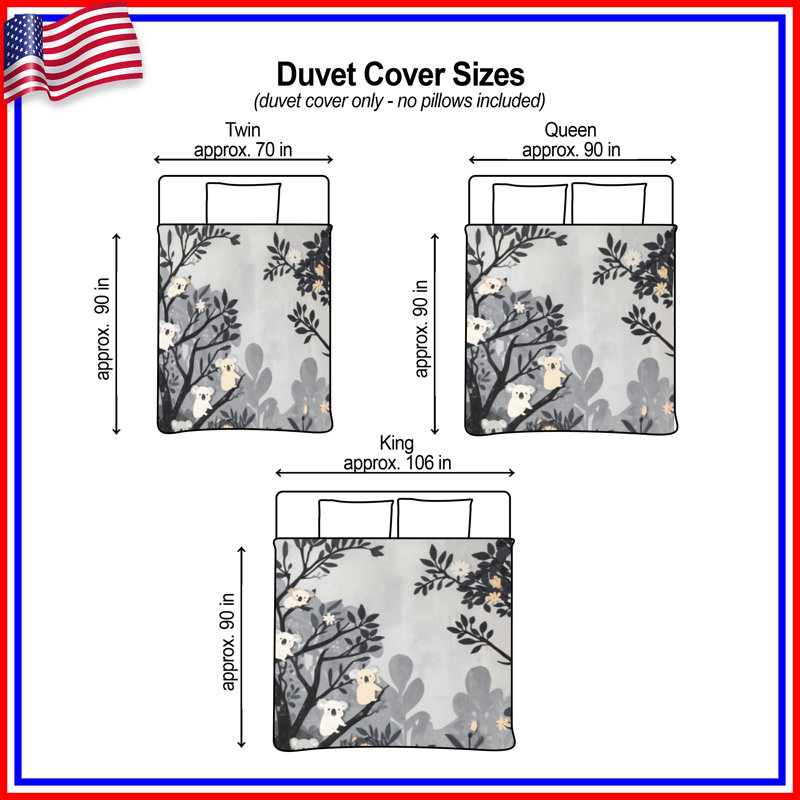 Koalas In Forest Duvet Covers, King