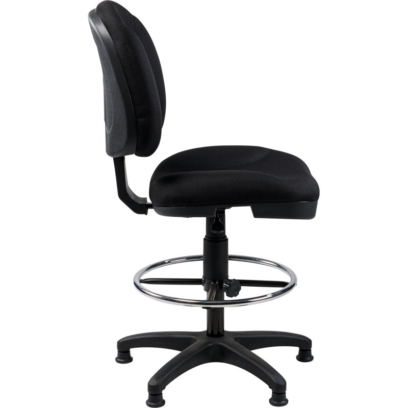 Backed Adjustable Height Ergonomic Industrial Stool with Footrest
