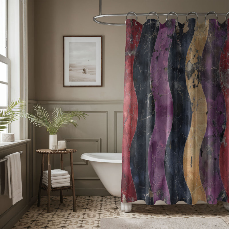 Old Poster - Rideau de douche Premium, H 74 po x l 71 po