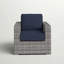 Fauteuil club en osier GRIS