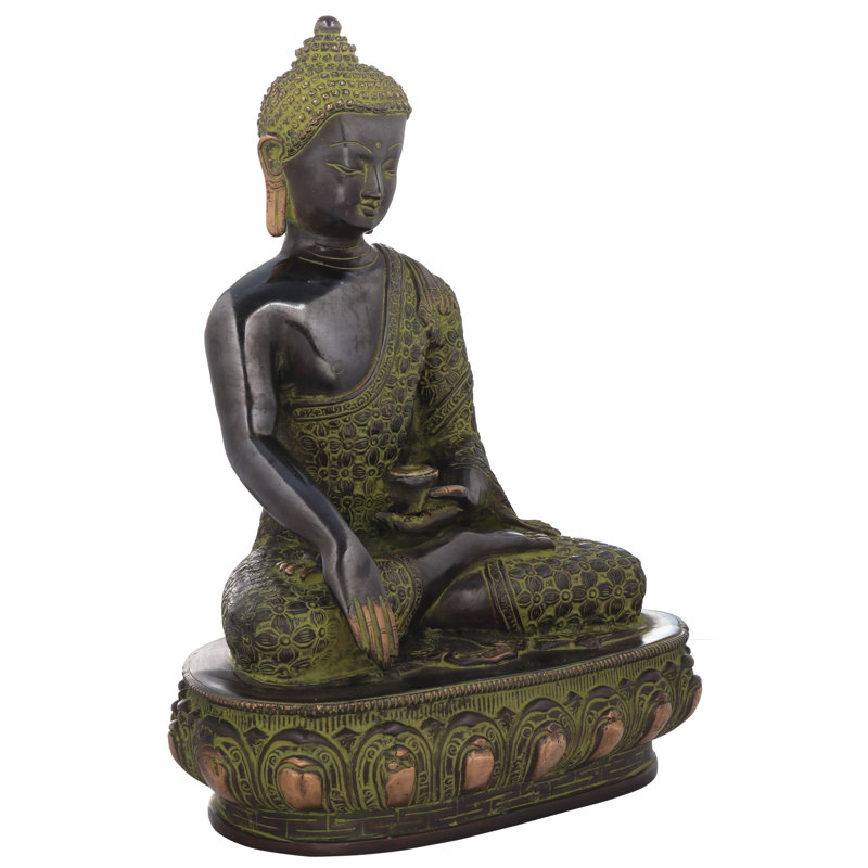 Figurine Bouddha assis dans Bhumisparsha Mudra