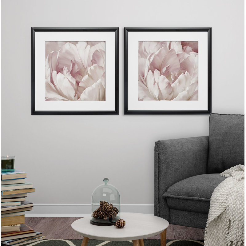 " Intimate Blush I " 2 - Pieces, Black Framed