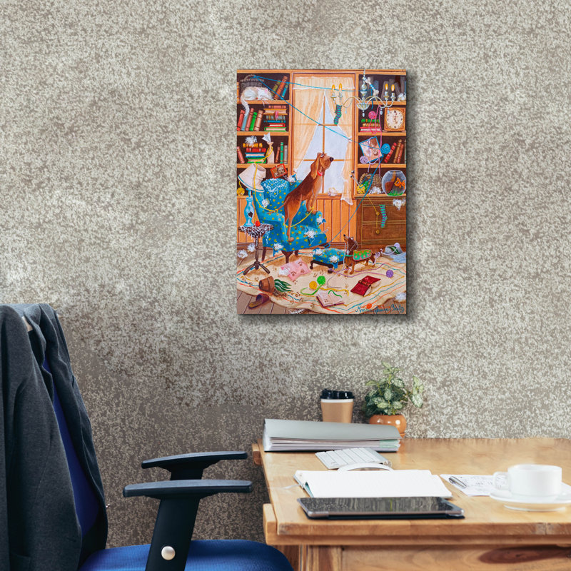  «Ils sont arrivant» par Maria Laura Bratoz, art mural sur toile, 18 po x 26 po, H 26 po x l 18 po