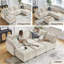 1 ensemble de canapé modulaire en bois avec revêtement en tissu Snowin, couleur blanc pâle, canapé modulaire Cloud MCS-01, pieds de canapé Cloud-137365019-137364998