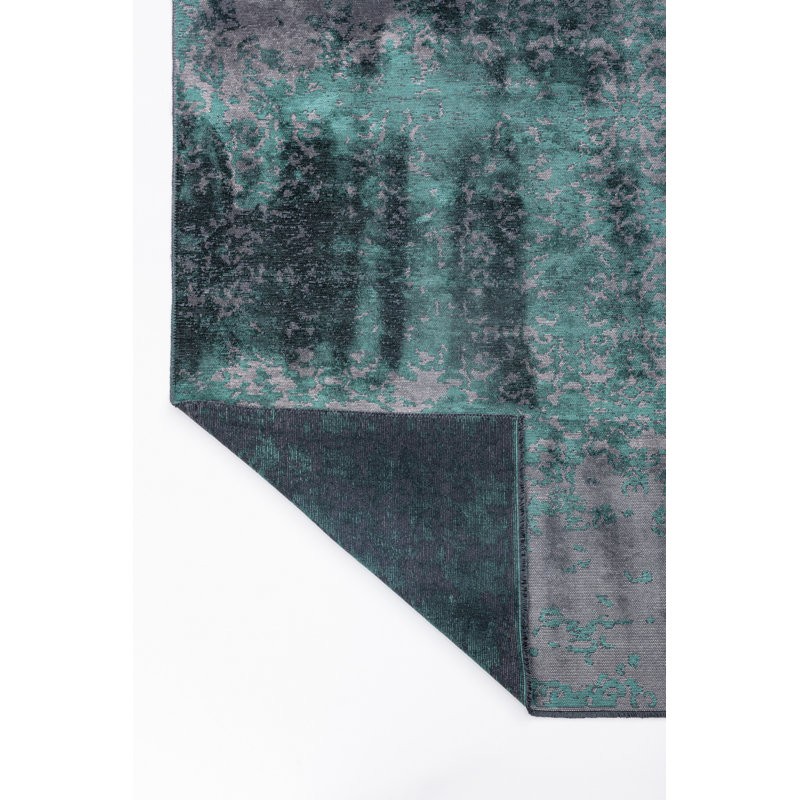 Rapture Green/Gray AbstractLuxury Area Rug, Rectangle 7'10" x 11'2"