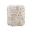 Repose-pieds de rangement 18 po en laine beige Acro avec motif texturé à poils longs